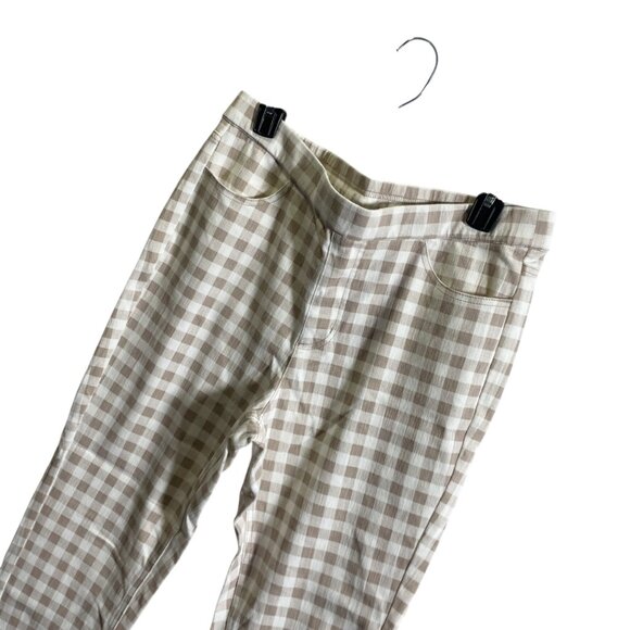 Isaac Mizrahi Live Women’s Checkered Pull-On Ankle Pants Size 12 Beige - Picture 2 of 4